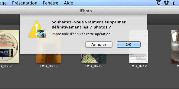 vider la corbeille iphoto mac